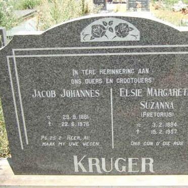 KRUGER Jacob Johannes 1881-1976 &amp; Elsie Margaretha Suzanna PRETORIUS 1894-1957
