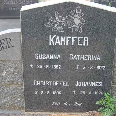 KAMFFER Christoffel Johannes 1906-1978 &amp; Susanna Catherina 1892-1972