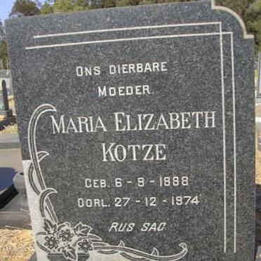 KOTZE Maria Elizabeth 1888-1974