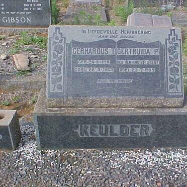 KEULDER Gerhardus T. 1890-1963 &amp; Gertruida P. 1897-1955