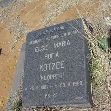 KOTZEE Elsie Maria Sofia nee KLOPPER 1887-1980