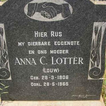 LOTTER  Anna C. nee LOUW 1906-1965