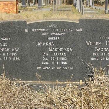 LUBBE Barend Nicolaas 1883-1924 &amp; Johanna Magdalena BARNARD 1883-1966 :: LUBBE Willem Hendrik Barnard 1910-1933