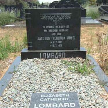LOMBARD Jacobus Frederick 1907-1976 &amp; Elizabeth Catherine 1917-2001