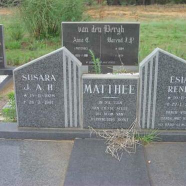 MATTHEE Esias Renier 1919-1988 &amp; Susara J.A.H. 1928-1991