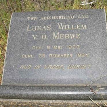 MERWE Lukas Willem, v.d. 1923-19?4