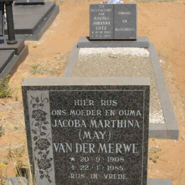 MERWE Jacoba Marthina, van der 1908-1985