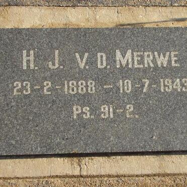 MERWE H.J., v.d. 1888-1943