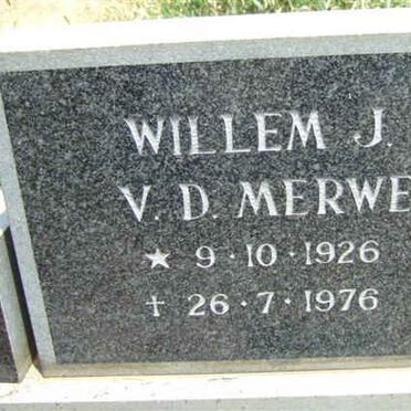 MERWE Willem, van der 1926-1976