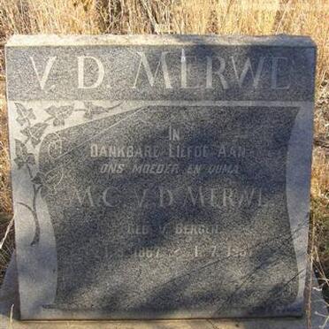 MERWE M.C., v.d. nee  V. BERGEN 1867-1957