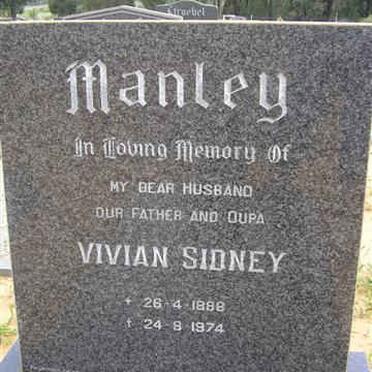MANLEY Vivian Sidney 18?8-1974