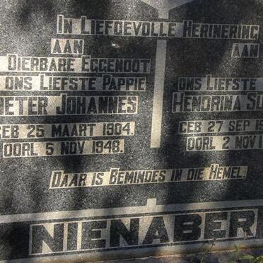 NIENABER Pieter Johannes 1904-1948 &amp; Hendrina Susanna 1903-1991