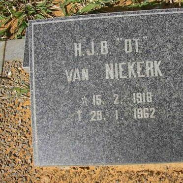 NIEKERK  H.J.B., van 1918-1962