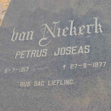 NIEKERK Petrus Joseas, van 1917-1977