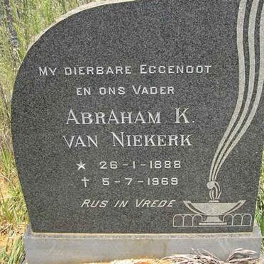 NIEKERK Abraham K., van 1888-1969