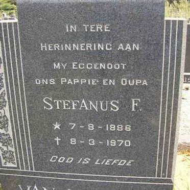 NIEKERK Stefanus F., van 1886-1970