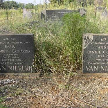 NIEKERK Andries Daniel Cornelius, van 1894-1960 &amp; Maria Elizabeth Catharina BROOKE 1904-1969