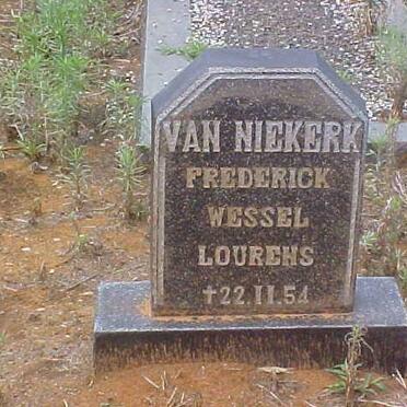 NIEKERK Frederick Wessel Lourens, van -1954