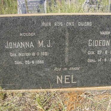 NEL Gideon C. 1891-1961 &amp; Johanna M.J. nee MEYER 1881-1968