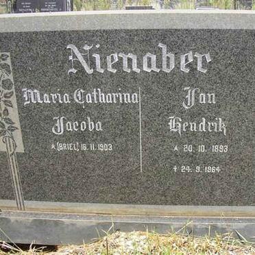 NIENABER Jan Hendrik 1893-1964 &amp; Maria Catharina Jacoba 1903-1994