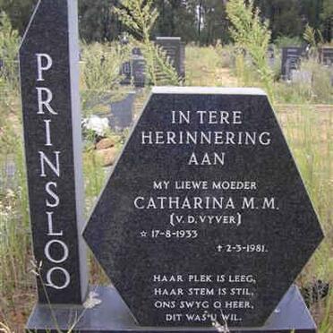 PRINSLOO Catharina M.M. nee V.D. VYVER 1933-1981