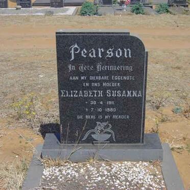PEARSON Elizabeth Susanna 1911-1980