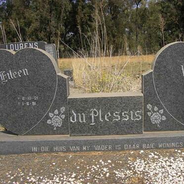 PLESSIS Dittie, du 1913-1976 &amp; Eileen 1921-1991