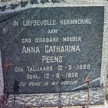 PEENS Anna Catharina nee TALJAARD 1888-1958