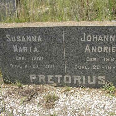 PRETORIUS Johannes Andries 1887-1964 &amp; Susanna Maria 1900-1991