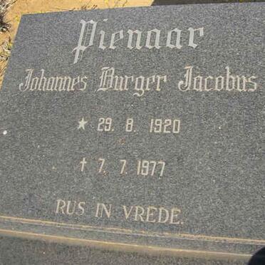 PIENAAR Johannes Burger Jacobus 1920-1977