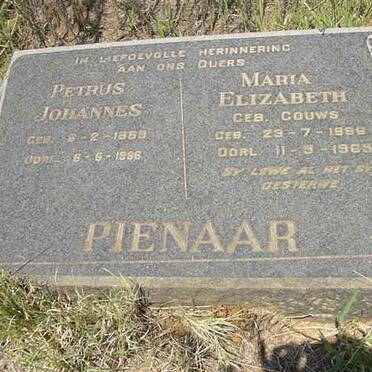PIENAAR Petrus Johannes 1889-1986 &amp; Maria Elizabeth GOUWS 1886-1965