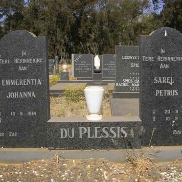 PLESSIS Sarel Petrus, du 1906-1975 &amp; Emmerentia Johanna 1914-