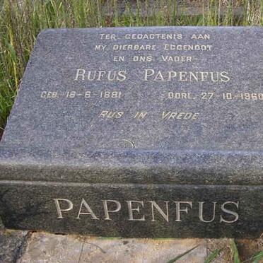 PAPENFUS Rufus 1891-1960