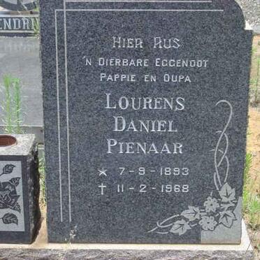 PIENAAR Lourens Daniel 1893-1968