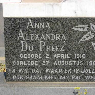 PREEZ Anna Alexandra, du 1910-1982