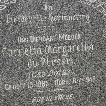 PLESSIS Cornelia Margaretha, du néé BOTHA 1885-1949