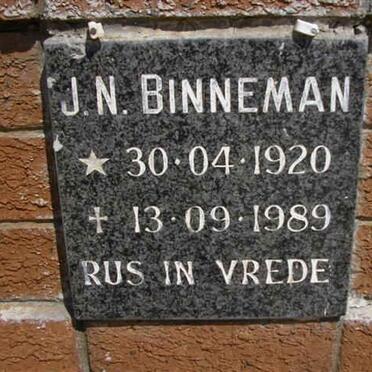 BINNEMAN J.N. 1920-1989