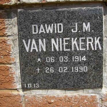NIEKERK Dawid J.M., van 1914-1990