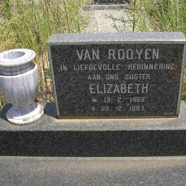 ROOYEN Elizabeth, van 1823-1987