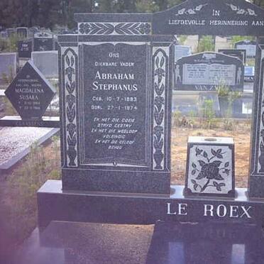 ROEX Abraham Stephanus, le 1883-1974 &amp; Johan? Elizab?