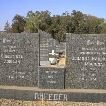 RHEEDER Christiaan Adriaan 1908- &amp; Johanna Magdalena Jacomina STARK 1913-1974