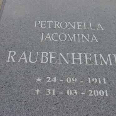 RAUBENHEIMER Petronella Jacomina 1911-2001