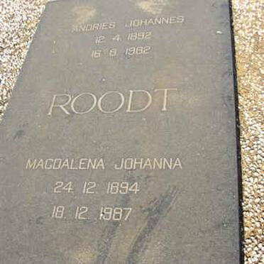 ROODT Andries Johannes 1892-1982 &amp; Magdalena Johanna 1894-1987
