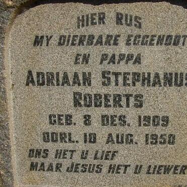 ROBERTS Adriaan Stephanus 1909-1950