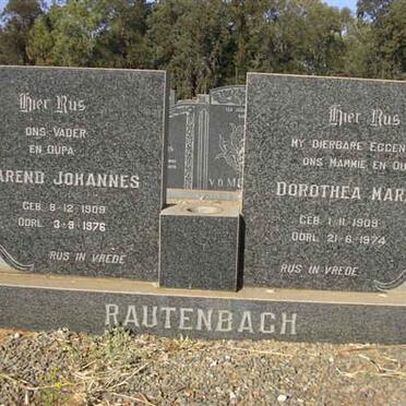 RAUTENBACH Barend Johannes 1909-1976 &amp; Dorothea Maria 1909-1974