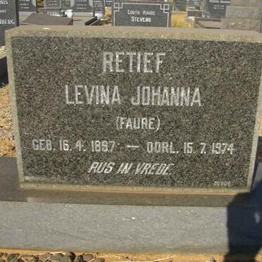RETIEF Levina Johanna nee FAURE 1897-1974