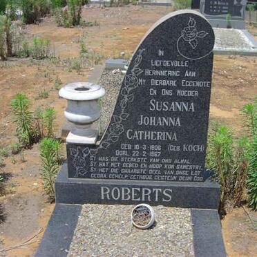 ROBERTS Susanna Johanna Catherina nee KOCH 1906-1967