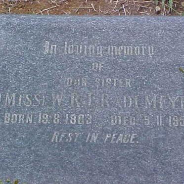 RADEMEYER W.R.?. 1803-195?