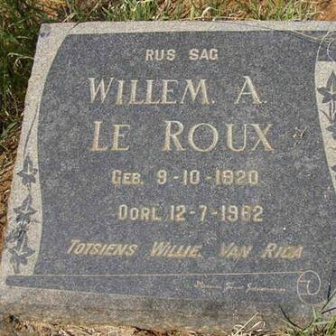ROUX Willem A., le 1920-1962