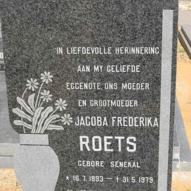 ROETS Jacoba Frederika nee SENEKAL 1893-1979